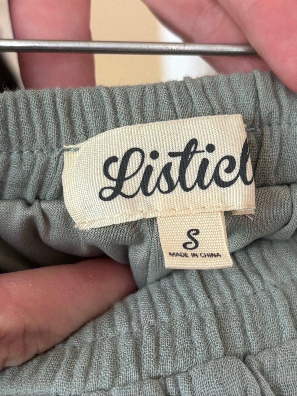 Listicle Ruffle-Hem Casual Shorts in Sage S